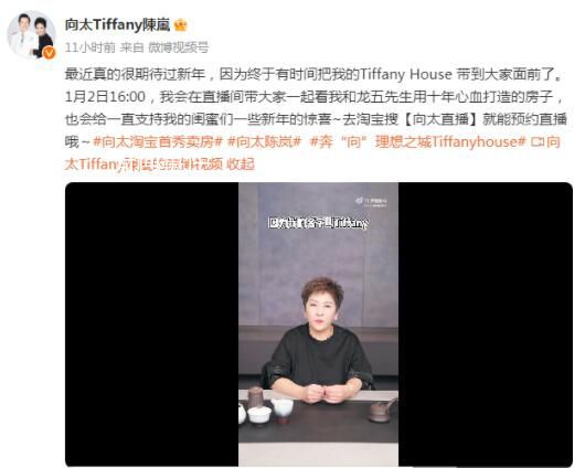 向太将出售耗时十年建成的豪宅 与她同名