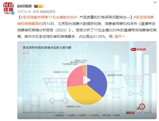 李佳琦董宇辉等17名主播被点名