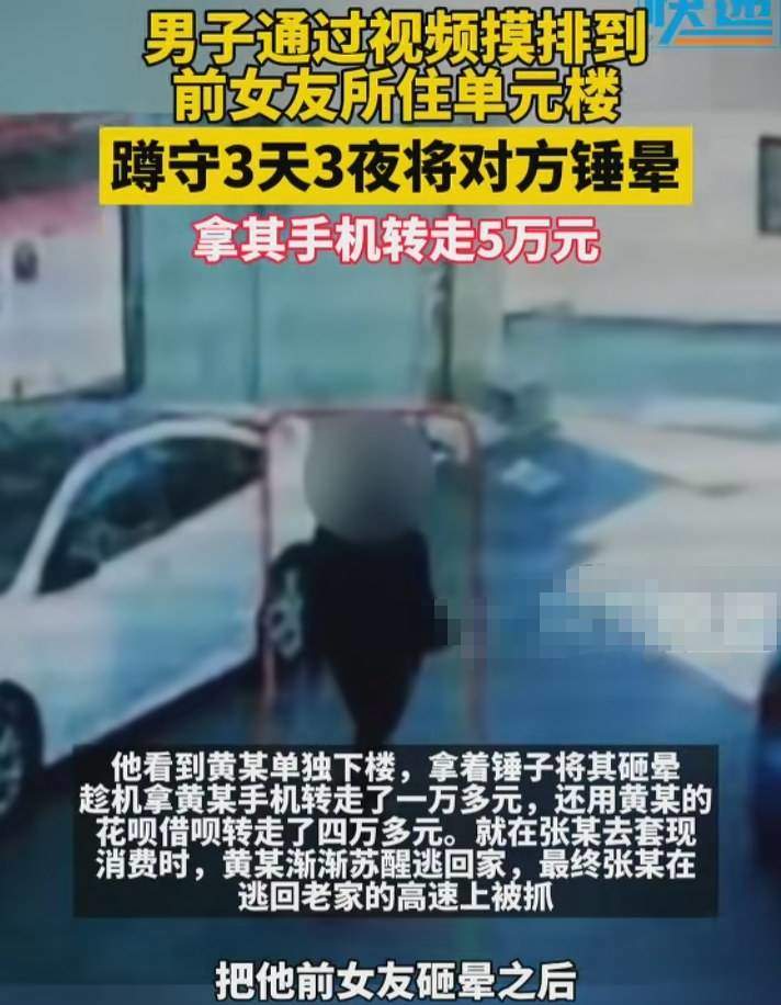 男子蹲守3天3夜砸晕前女友抢劫